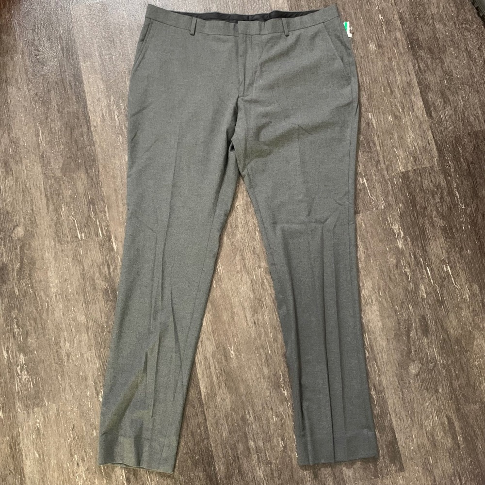 Nordstrom Trim Fit Dress Pants Men's 42 x 36 Gray Trousers New